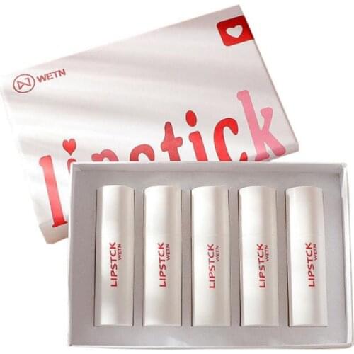 5/10pcs Lipstick Lip Gloss Matte Velvet Longlasting Nonstick Cup Waterproof Simple Lipstick Womens Lip Makeup Pigment Set TSLM1