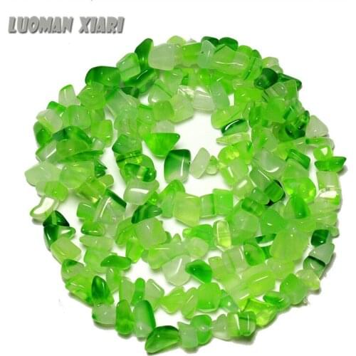AAA+ Wholesale 5-8 mm Gravel Shape Green Glass Crystal Stone Beads For Jewelry Making DIY Bracelet Necklace Beads Strand 34