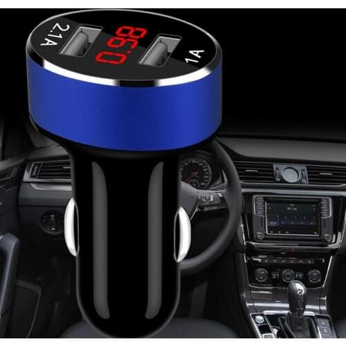 5V 2.1A LED Digital Display Dual USB Cigarettes Lighter Car Charger for iPhone Phone Charger