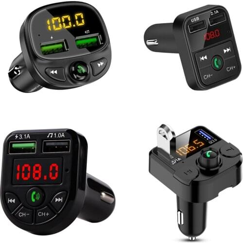 100Pcs/Lot Car Fm Transmitter Bluetooth 5.0 Fast Charging Car Kit MP3 Player QC3.0 Car Charger Adapter Voltage Double USB