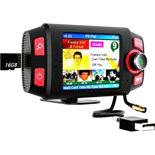 DAB DAB + Car Radio Tuner Digital Audio Broadcasting Receiver with AUX Adapter FM Transmitter Handsfree Bluetooth Car Kit