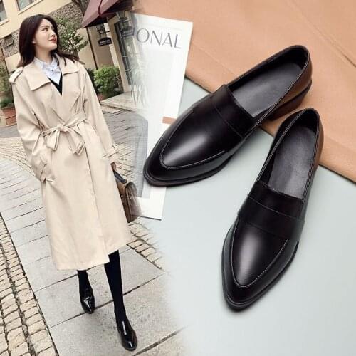 Hot66 Patent Leather Ballet Flats Casual Woman Shoe Korean Shoes Female Footwear Pointed Toe Womens Heels Dress On Heels PU