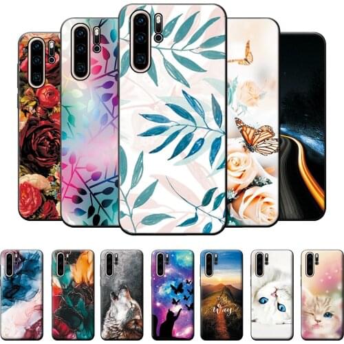 6.1 inch For Huawei P30 Pro Case Bumper Soft TPU Silicone Cover For Huawei P30 Cases Flower Cool Fashion Pattern For Huawei P30