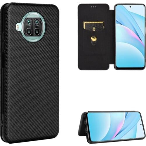 Case For Xiaomi Mi 10T Pro Full Cover For Mi 10T TPU Shockproof Carbon Fiber Leather Magnet Case For Xiaomi 10 Lite Business