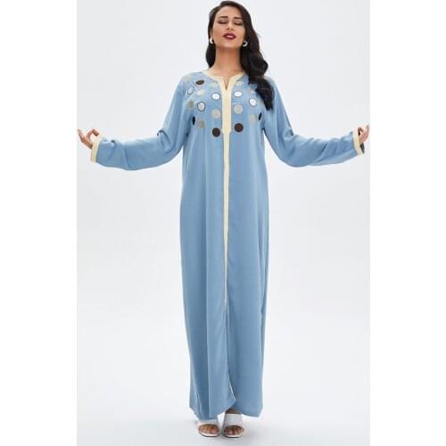 Ramadan Eid Abaya Dubai Turkey Long Dress Islam Clothing Dresses Fashion Muslim Womens Vestido De Mujer Robe Longue Femme F2842