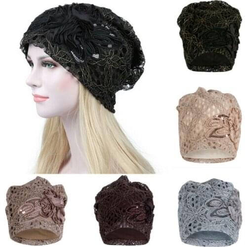Women Lace Muslim Ruffle Cancer Chemo Hat Beanie Scarf Turban Head Wrap Cap Hat