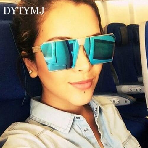 DYTYMJ Square Sunglasses Women Vintage Mirror Sun Glasses for Men Shades for Women Retro Big Frame Gafas De Sol Mujer 2020