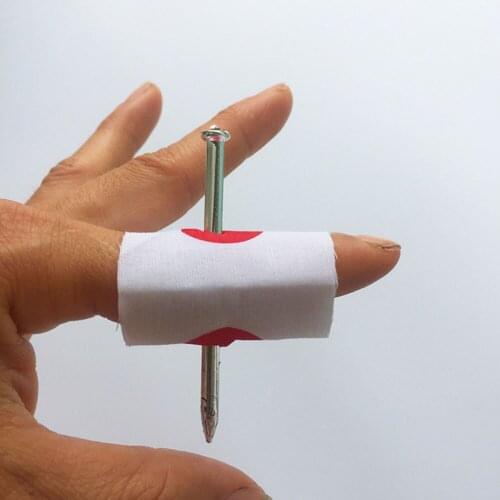 2017 whole Convenient New Prank Joke Toy Fake Nail Through Finger Trick Halloween Kids Children Gags Practical Jokes