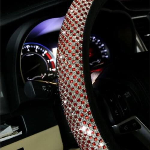 New Design Rhinestones Crystal Car Steering-wheels Covers Auto Diamond Seat Belt Shoulder Gear Cover Steering-cover Accessories