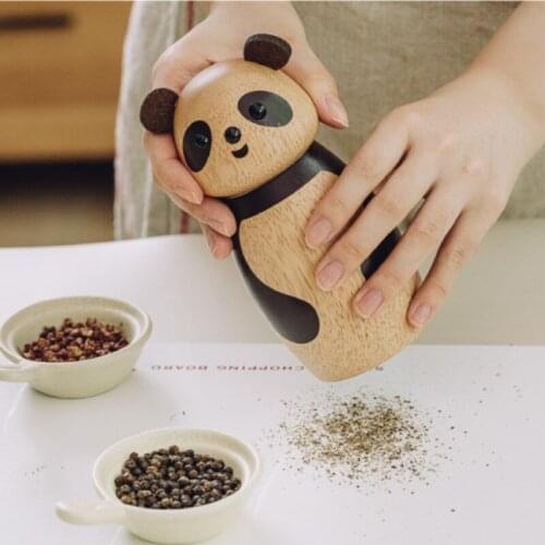 Panda Salt And Pepper Mill Grinder For Kitchen Freshly Ground Pepper And Salt Kitchen Tools Cute Greender Kitchen Utensils