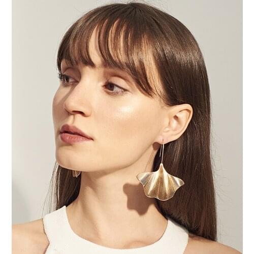 Fashion Vintage Zinc Alloy Shell Geometric Dangle Drop Earrings Gold Brincos Women Party pendientes mujer moda
