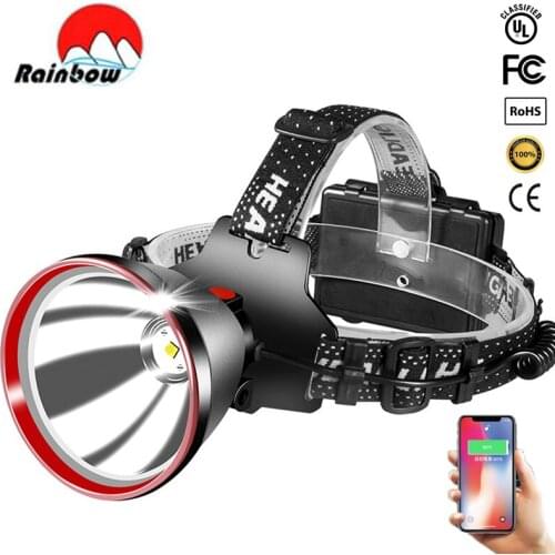 500000LM 1000M Long Range Super Powerful Led Headlamp 18650 Headlight USB Rechargeable Outdoor Fishing Head Flashlight Camp Lamp
