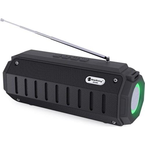 Newrixing NR-905FM Multi-Function Wireless Bluetooth Speaker Portable Stereo Speaker LED Light Outdoor Speaker Black