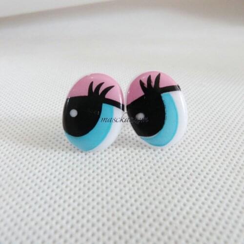 New design 17x22mm cartoon plastic safety toy eyes with soft washer for plush bear animal doll accessories