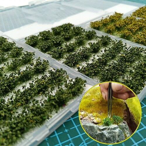 One Sheet Bush Cluster Grass Tufts Simulation Scenery Model Terrain Wargams DIY Material PJ04