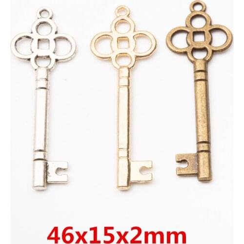 Wholesale 20 pcs quality key Pendant Alloy DIY Fashion charm Bracelet Necklace Jewelry Accessories 5684