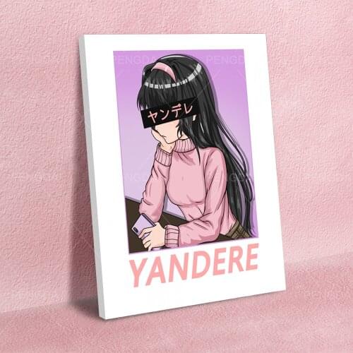 HD Prints Home Decor Yandere Canvas Poster Painting Lovely Girl Cartoon Role Wall Art Modular Picture Framework For Living Room
