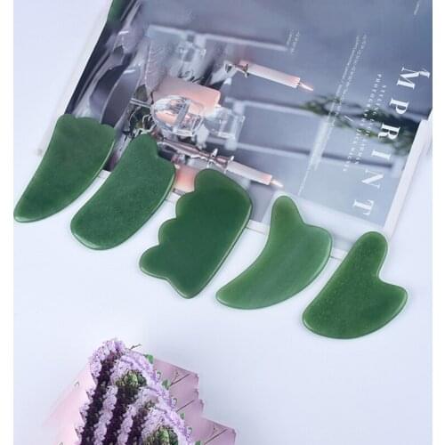 Natural dongling Jade Guasha Board Facial Eyes Scraping GuaSha pate SPA Massage Tool Health Care Beauty Acupoints Plate Massager