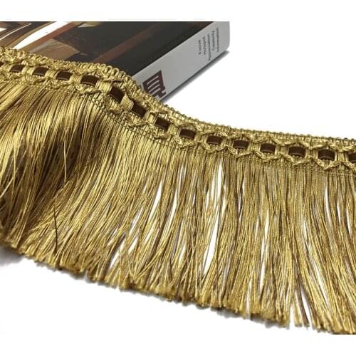 2 meters Curtain Tassel Fringe Trimming Braid Trim 11cm Gold Tassels Upholstery DIY Luxury Accessories Decorated