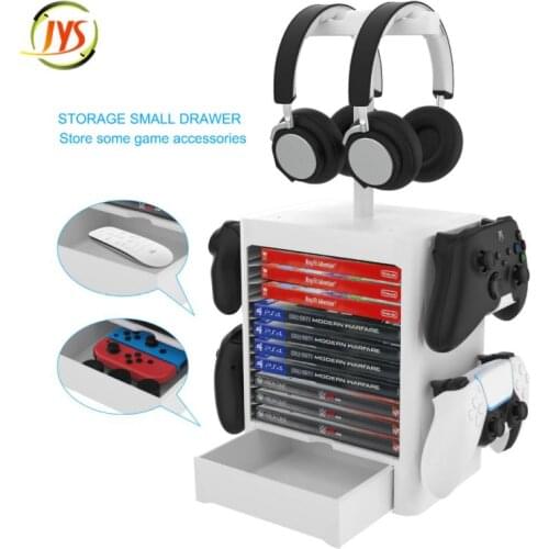 2021 New Storage Tower Stackable Game Disk Rack Controller Holder For Nintend Switch PS5/PS4/Xbox Game Accessories