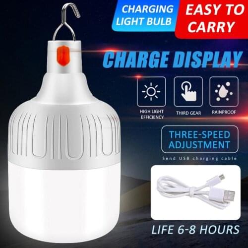 USB Charging LED Super Bright Blackout Mobile Night Market Lights Outdoor Lighting Emergency Light Bulb Lamp for Garden Parking