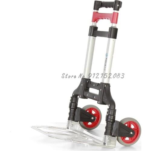 Grocery Shopping Trolley Portable Trolley Handle Folding Shopping Luggage Cart Small Trailer Handling Hand Trailer