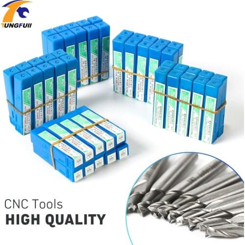 Tungfull 50Pcs 6mm Shank Milling Cutter For Wood Metal HSS CNC End Mill Cutter Machine Tools Equipment Milling Machine 2 Flute