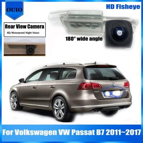 HD fisheye rear camera For Volkswagen VW Passat B7 2011~2017 Night vision Backup Parking Reversing Camera / license plate camera