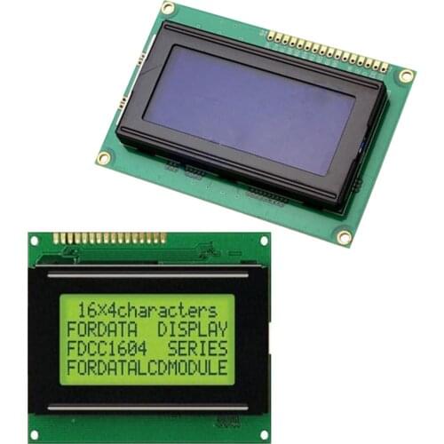 Yellow /Blue LCD 16x4 1604 Character LCD 5V Display Module IC AIP31066 HD44780 KS0066 SPLC780 ST7066 6800 4-bit 8-bit Interface