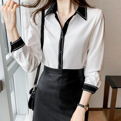 2021 Spring Long Sleeve Chiffon Blouse Shirt Women Button Office Lady White Shirts Blouses Summer New Loose Casual Blouse Tops