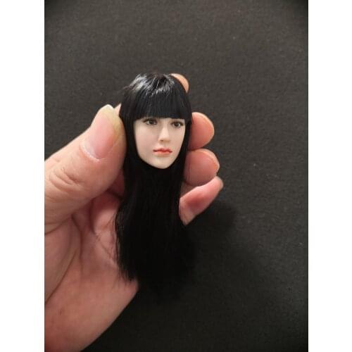 1/6 Spartan Valkyrie Black Hair Asian Beauty Head Model female figure head sculpture model for 12 inch action figure