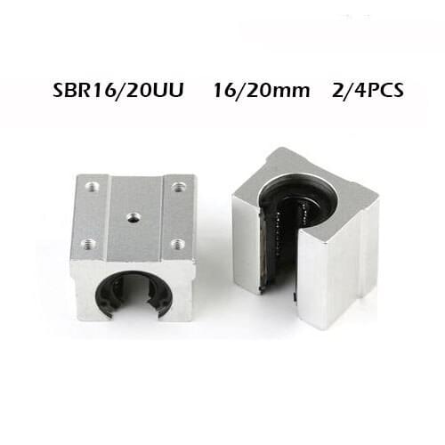 2/4pcs SBR20UU SBR16UU 20mm 16mm Linear Bearing Open Bearing Slide block CNC part linear slide for linear guide