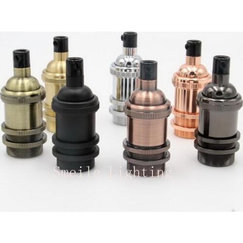 2 Pieces 5 pieces CE E14 Brass Lamp Holder E14 Antique Retro Light Socket with Cord Grips