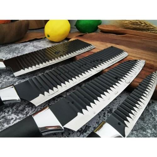 4-PCS Stainless steel kitchen knives sets with Cleaver knife,Nakiri knife,Chef knife and Paring knife,Non-stick double wave blad