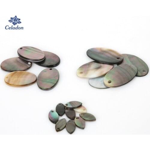 6pcs Vintage Oval Horse Eye Natural Mother of Pearl Shell Pendant Abalone Shell Pendants Charms DIY Earring Jewelry Making