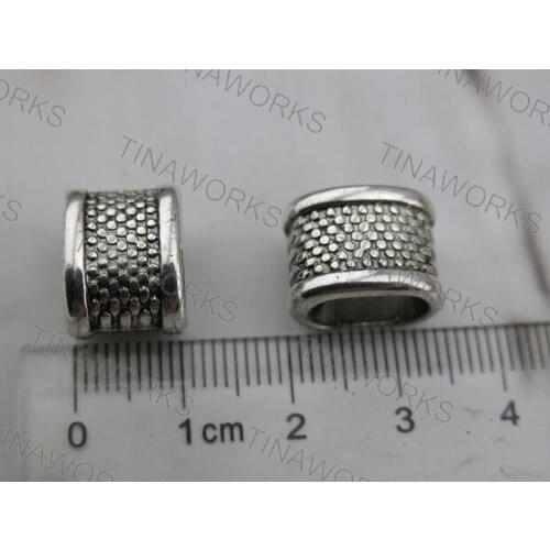 FREE SHIPPING 30pcs Antique-Silver Spacer Findings For Licorice Leather 10X7.5mm--PAT127AS