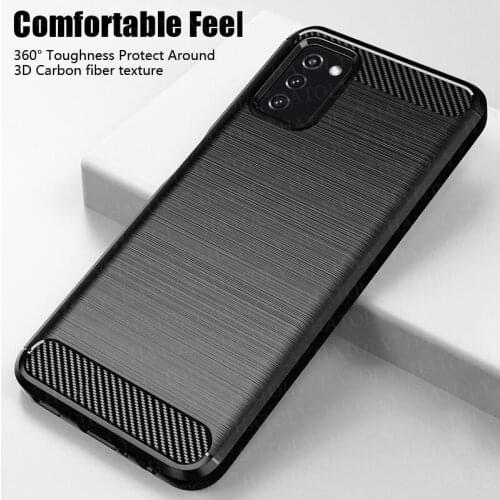 For Samsung Galaxy A03s Case Shockproof Bumper Carbon Fiber Soft Silicone TPU Slim Phone Back Cover For Samsung Galaxy A03s Case