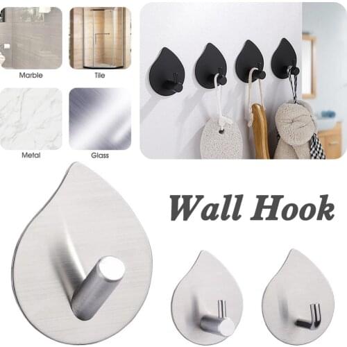 SUS304 Black Robe Hook Wall Hook Towel Hook for Bathroom Stainless Steel Coat Hook Rustproof Hook Hanger for Kitchen Hardware