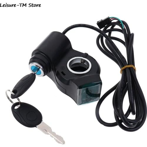 New Electric Bicycle Thumb Throttle Voltmeter Digital Voltage Display Switch Power With Key Lock Bike Finger Thumb Throttle