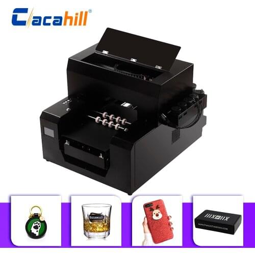 Cylindrical printer UV 6-color inkjet multi-function high resolution for keychain/mobile phone case/glass/gift box printing