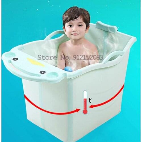 Childrens Folding Bathtub, Enlarged Heat Preservation Bathtub, Babys Swimming Bath Tub