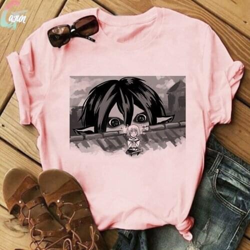 2021 Anime Final Season Attack On Titan T Shirt Women Kawaii Summer Pink Tops Attacking Giant Graphic Tees Levi Harajuku Tshirt