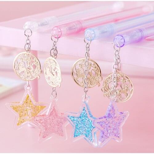 Star Gel Pen Student Cute Gel Pens Korean Stationery Gel Ink Pen Office Accessories Novelty Gel Pens Cute Stationary Supplies