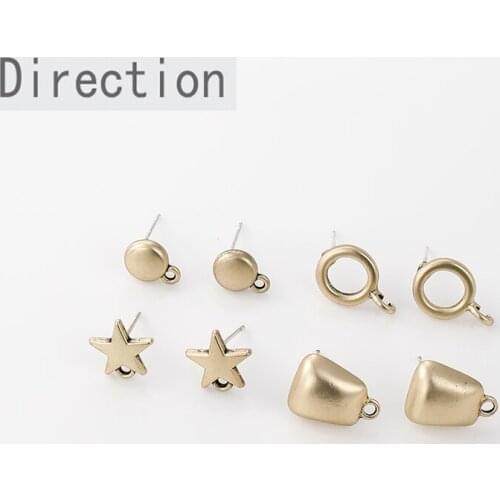 Retro Yajin geometric versatile Earrings Silver Needle DIY handmade earrings accessories materials