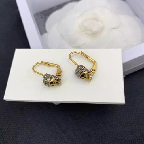 Hot Brand Fashion New Design Gold Color Jewelry Cute Stick Earrings Thick Chain Luck Stick Design Mix Hot Party Skull Earrings