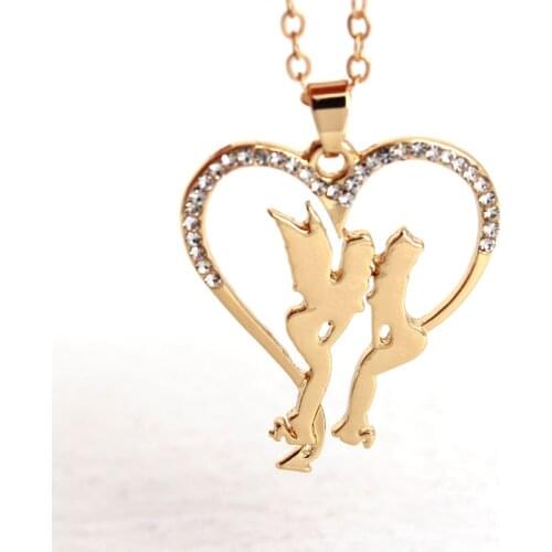 Hzew heart shape Angel and devil pendant necklace gift necklace
