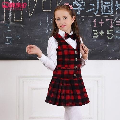 2016 Wool Plaid Dress British style girls dress autumn winter New children female children Dress Princess Toddler Girl Dresses