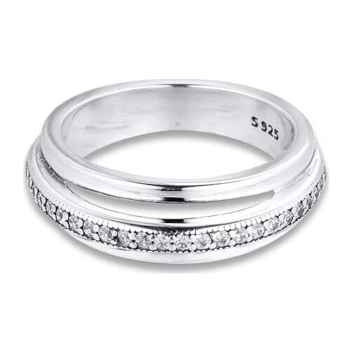 Triple Band Pavé Ring Sterling Silver Jewelry Fashion Wedding Rings for Women Stackable Style Girls Ring Jewelry