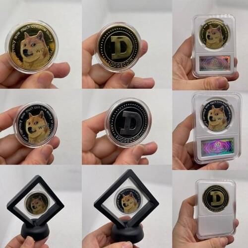 Beautiful Gold Plated Dogecoin Commemorative Coins Cute Dog Pattern Dog Souvenir Collection Coin Gifts
