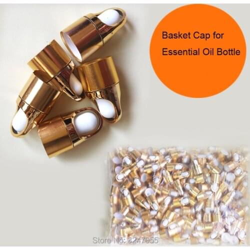 50Pcs100Pcs200Pcs500Pcs Empty Gold Basket Cap for Essential Oil Bottle, High Quality Plastic 18mm Bottle Lid, Makeup Accessories